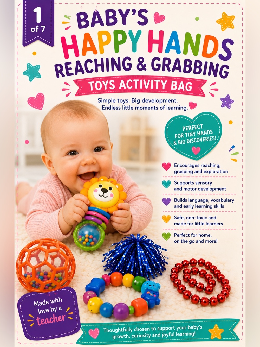 Babies Happy Hands Reaching and grabbing toys Activity Bag